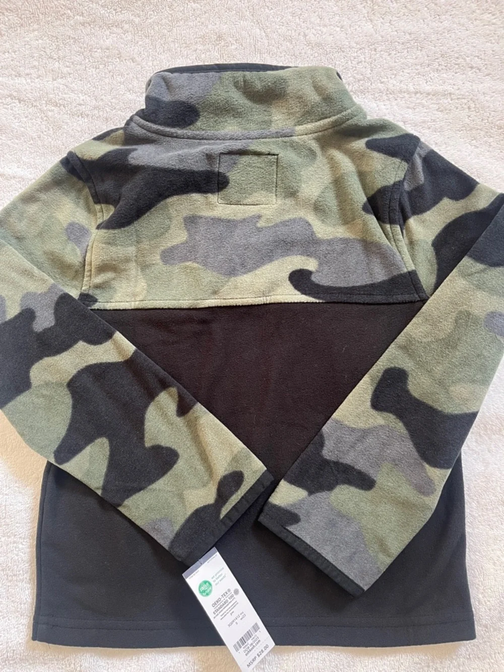 OshKosh B'gosh NWT 1/4 Zip Fleece Jacket Green Camo, Toddler Boys Size 5